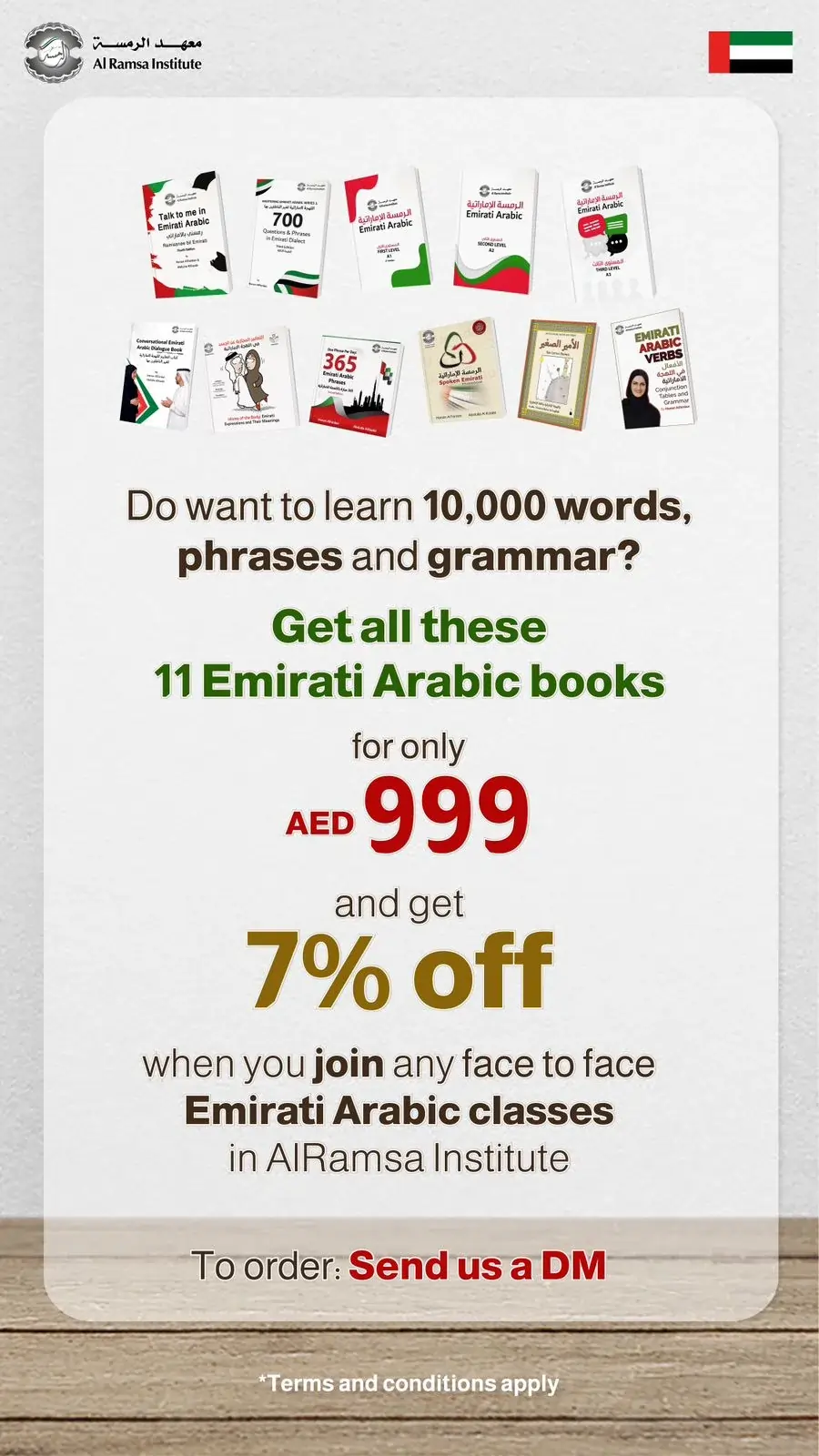 Get All the 11 Emirati Arabic Language Course Books in 999 AED Only